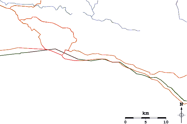 Estradas e rios ao redor Hammonds Reef
