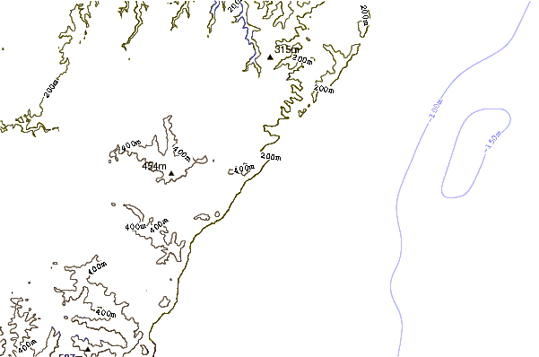 Litoral ao redor Headlands