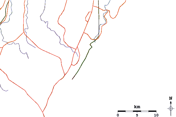 Estradas e rios ao redor Headlands