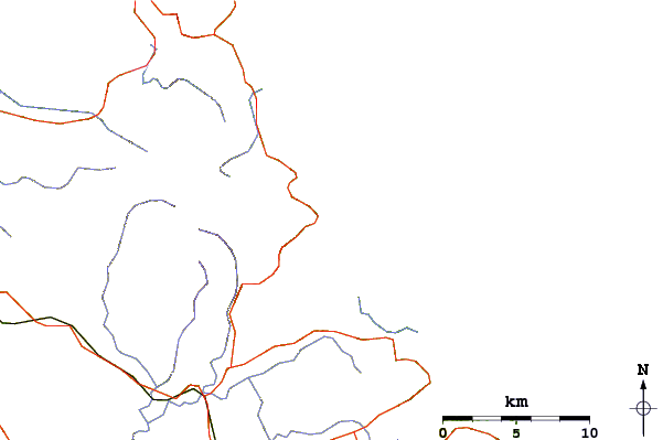 Estradas e rios ao redor Helena Bay