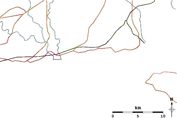 Estradas e rios ao redor Highcliffe