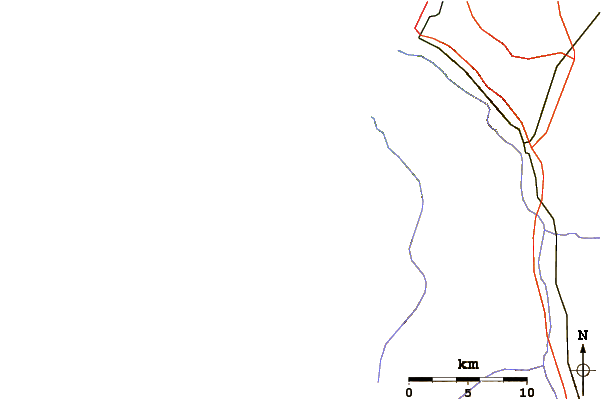 Estradas e rios ao redor Huascar