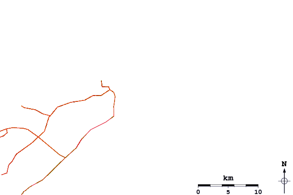 Estradas e rios ao redor Igueste de San Andres
