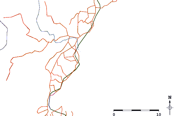 Estradas e rios ao redor Karitane Point
