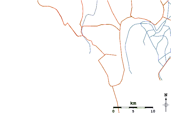 Estradas e rios ao redor Kastrosikia