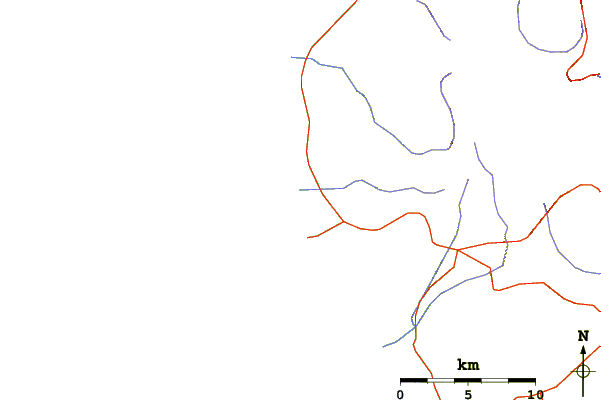 Estradas e rios ao redor Lakouvardos or Lagkouvardos
