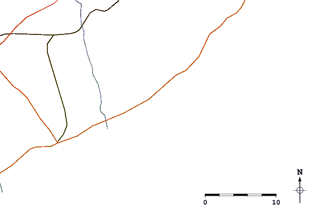 Estradas e rios ao redor Las Cuevas