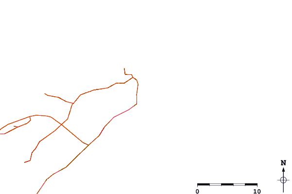 Estradas e rios ao redor Las Gaviotas