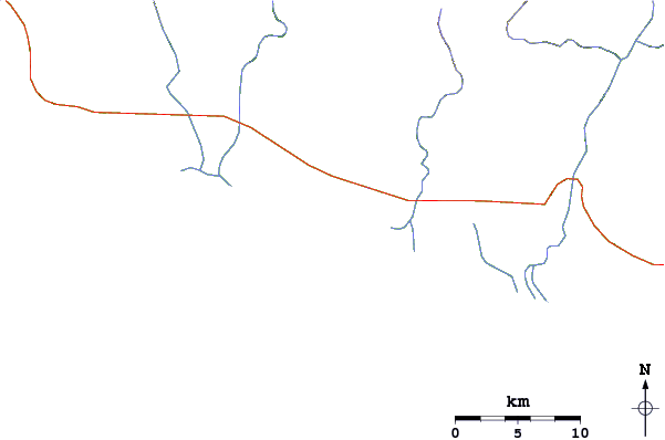 Estradas e rios ao redor Loma Bonita
