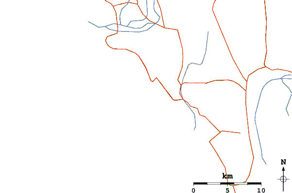 Estradas e rios ao redor Lygia (Preveza)