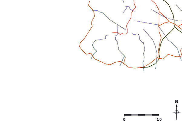Estradas e rios ao redor Maconde