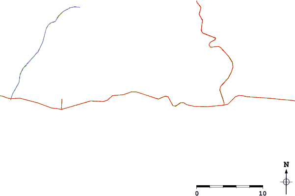 Estradas e rios ao redor Molino de Papel