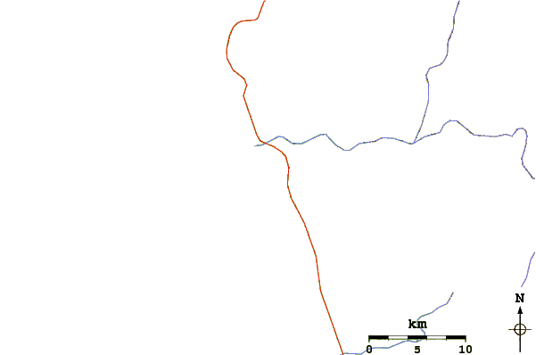 Estradas e rios ao redor Montanita