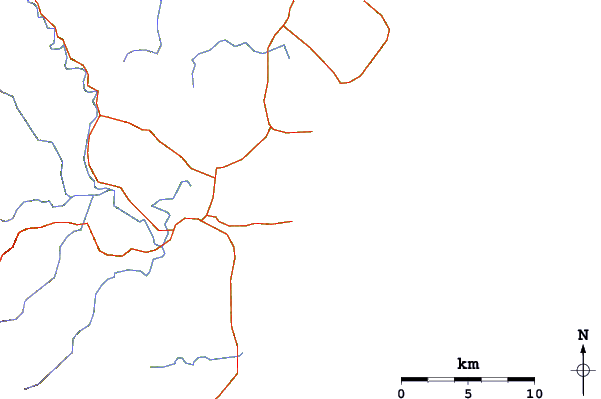 Estradas e rios ao redor Moruya Rivermouth