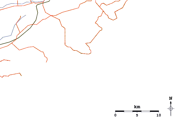 Estradas e rios ao redor Motunau Beach