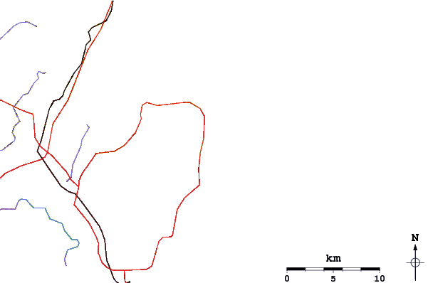 Estradas e rios ao redor Narrabeen-North
