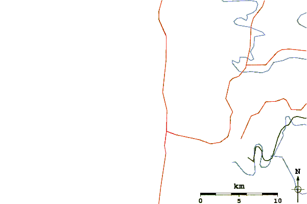 Estradas e rios ao redor North Agate