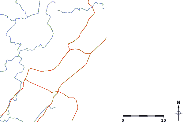 Estradas e rios ao redor North Tabourie