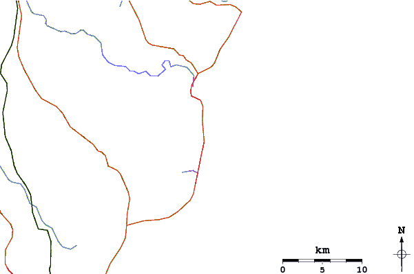 Estradas e rios ao redor Nova Almeida