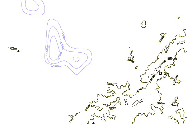 Litoral ao redor Outer Cut