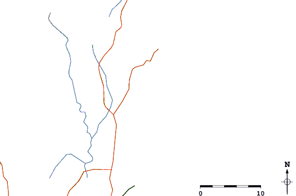 Estradas e rios ao redor Ouvidor