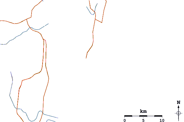 Estradas e rios ao redor Pantano do Sul