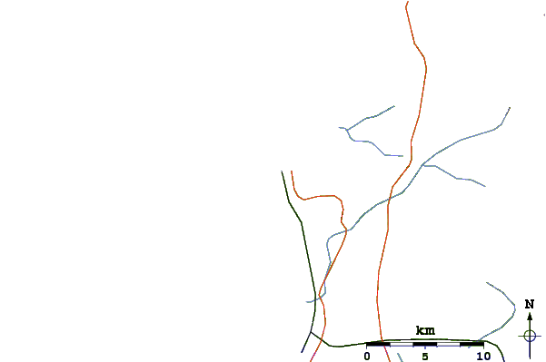 Estradas e rios ao redor Papagayo