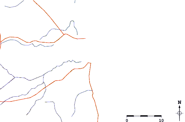 Estradas e rios ao redor Pedra da Cachorra