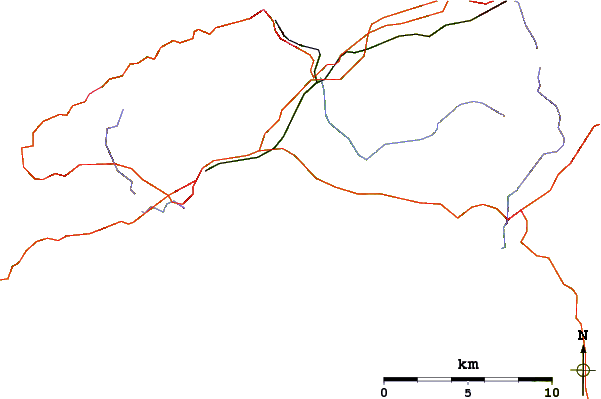 Estradas e rios ao redor Perranuthnoe