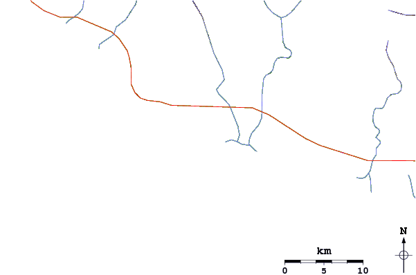 Estradas e rios ao redor Petatlan