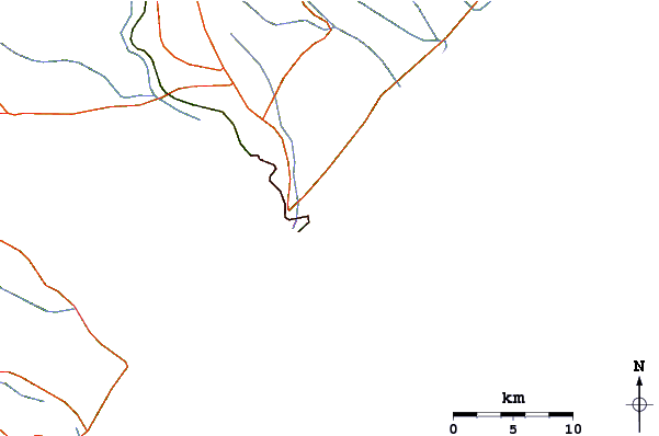 Estradas e rios ao redor Pico da Barra