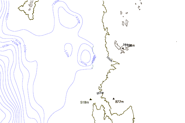 Litoral ao redor Piedra del Lobo