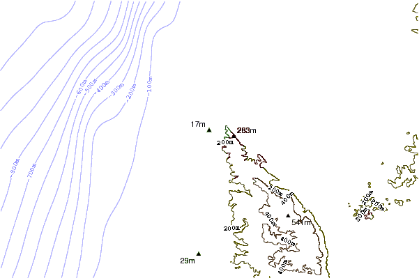 Litoral ao redor Pik or Meridian
