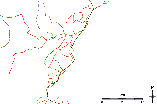 Estradas e rios ao redor Pipeline (Dunedin)