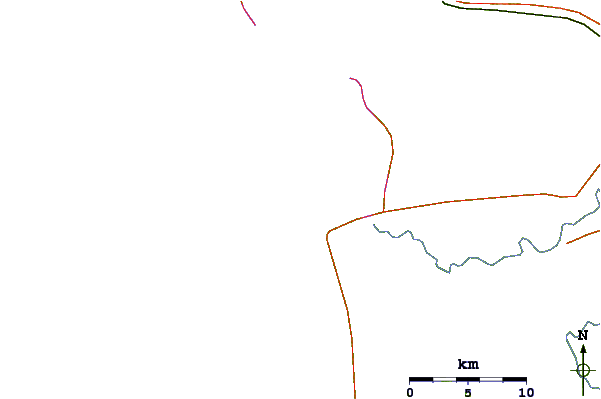 Estradas e rios ao redor Playa Novillero