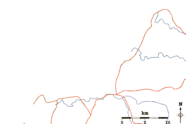Estradas e rios ao redor Playa de Soesto