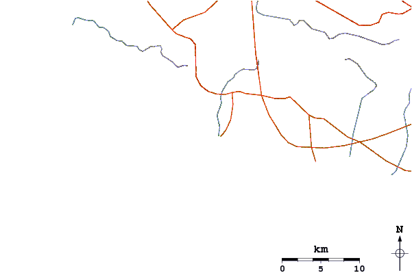 Estradas e rios ao redor Punta Maldonado