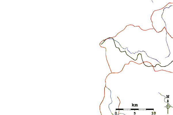 Estradas e rios ao redor Punta de Lobos