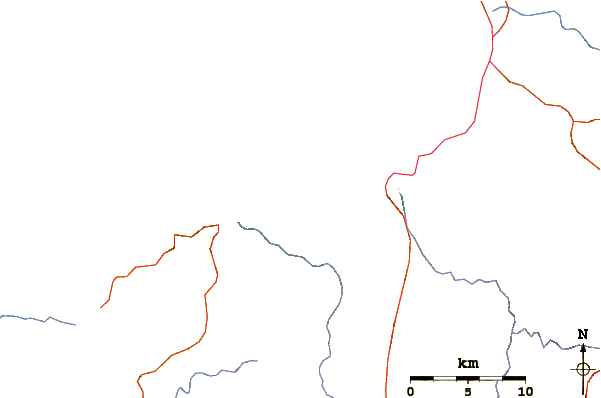 Estradas e rios ao redor Quimixto