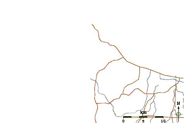 Estradas e rios ao redor Rabbit Hill