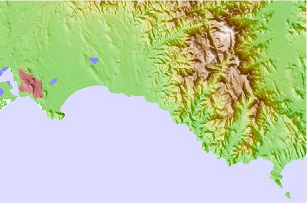 Locais de surf localizados perto de Racca Point