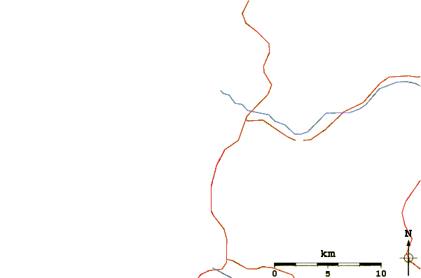 Estradas e rios ao redor Roads End