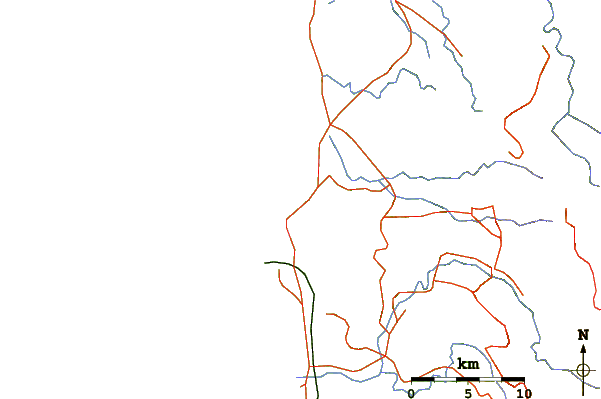 Estradas e rios ao redor San Juan