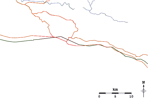 Estradas e rios ao redor Sandspit