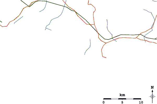 Estradas e rios ao redor Santa Agostino