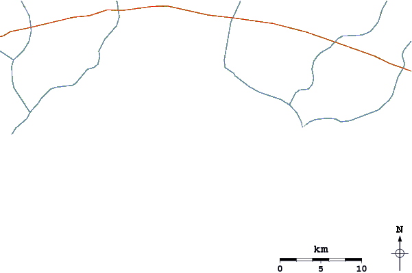 Estradas e rios ao redor Shamal Bandar
