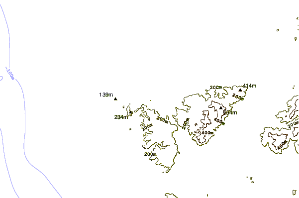 Litoral ao redor Shipwrecks Bay-Peaks