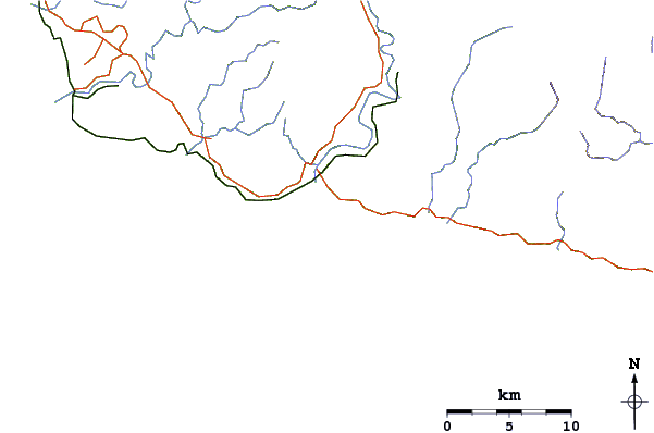 Estradas e rios ao redor Sigatoka Rivermouth