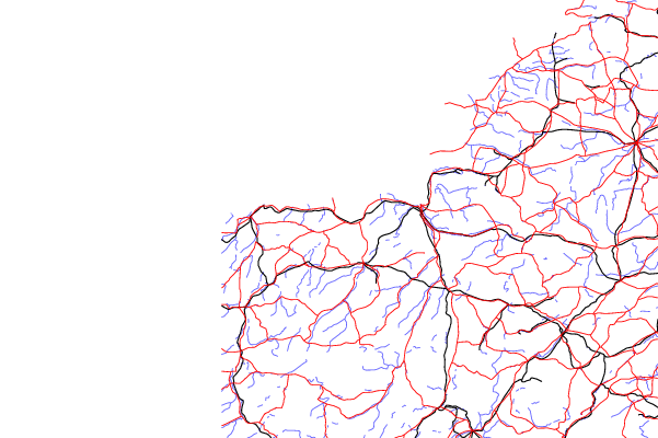 Estradas e rios ao redor Sikhjalma