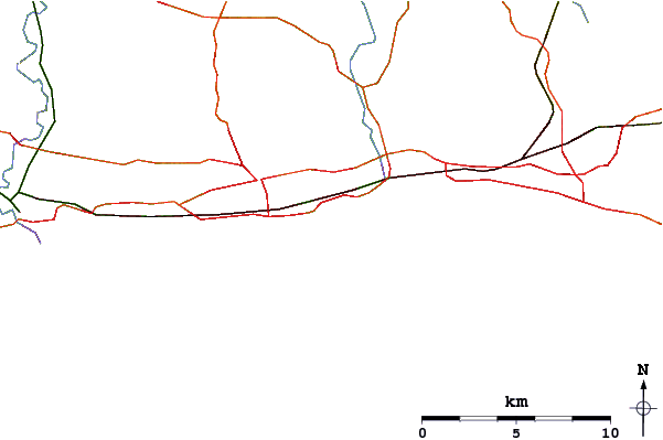 Estradas e rios ao redor South Lancing